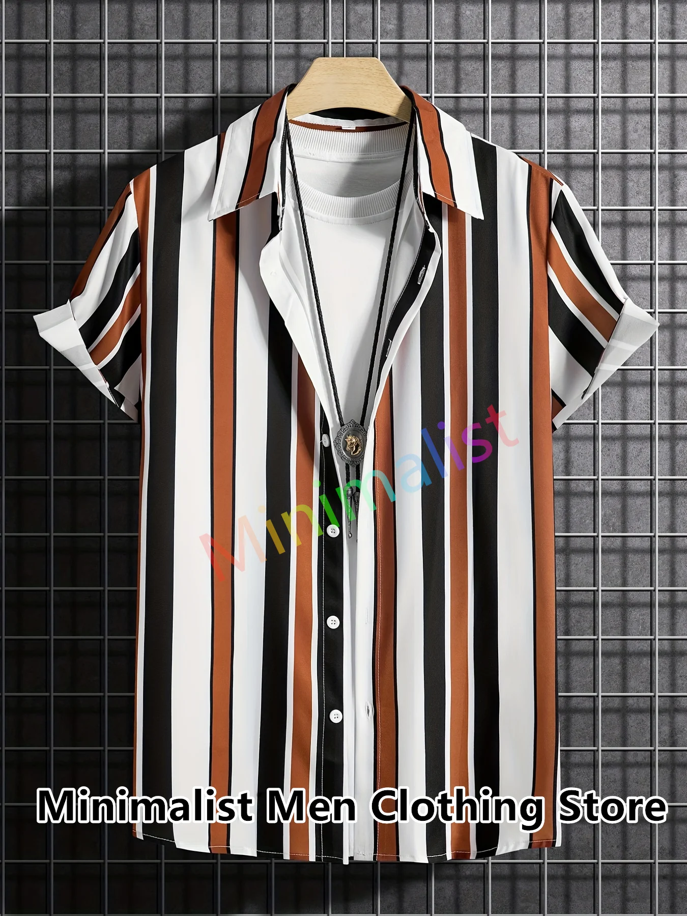 2023 Male Clothes Simple Stripes 3d Hawaiian Shirt Fashion Loose Breathable Men's Shirts Summer Male Short Sleeve Shirts