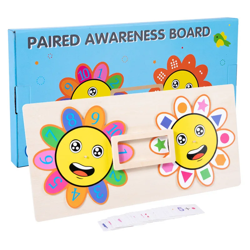 

New Number Color Shape Matching Game Flower Shape Wooden Teaching Aids Preschool Educational Learning Toys Gift for Children