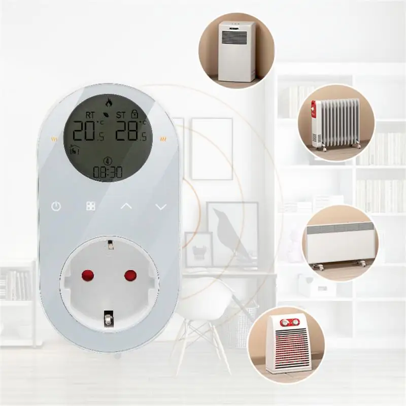 

WiFi Digital Thermostat Outlet Plug Smartlife App Control Socket Temperature Controller with Touch Button