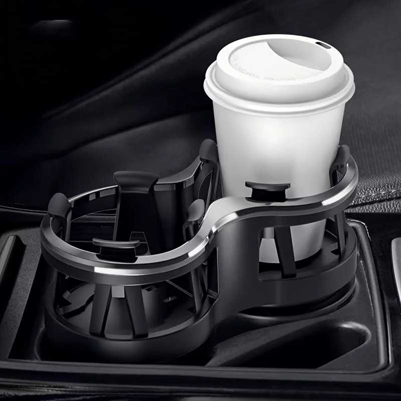 Car Double Cup Holder Adjustable Base Beverage Holder Elastic Non-Slip Cup MultiFunction Storage Bracket Accessories