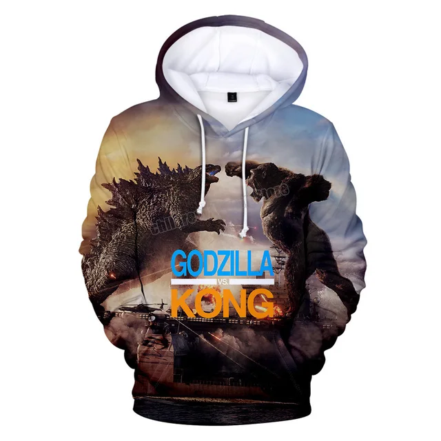 2021 Godzilla Vs. King Kong Children's Hoodie Tops Wear Clothes 3d Print Hooded Sweater Spring and Autumn Fashion Clothes Lounge 3