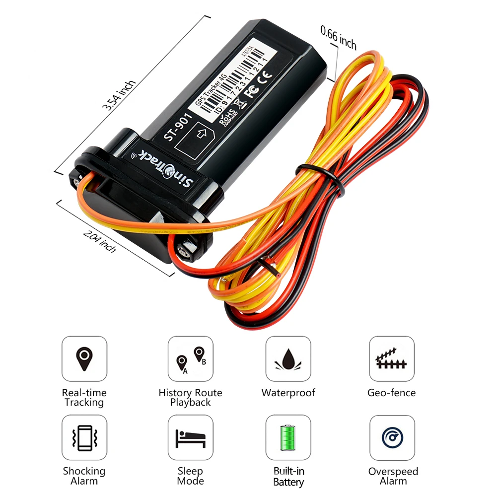 GPS Tracker SinoTrack Mini Waterproof Builtin Battery GSM GPS tracker device ST-901 for Car Motorcycle Vehicle Remote Control Free Web APP