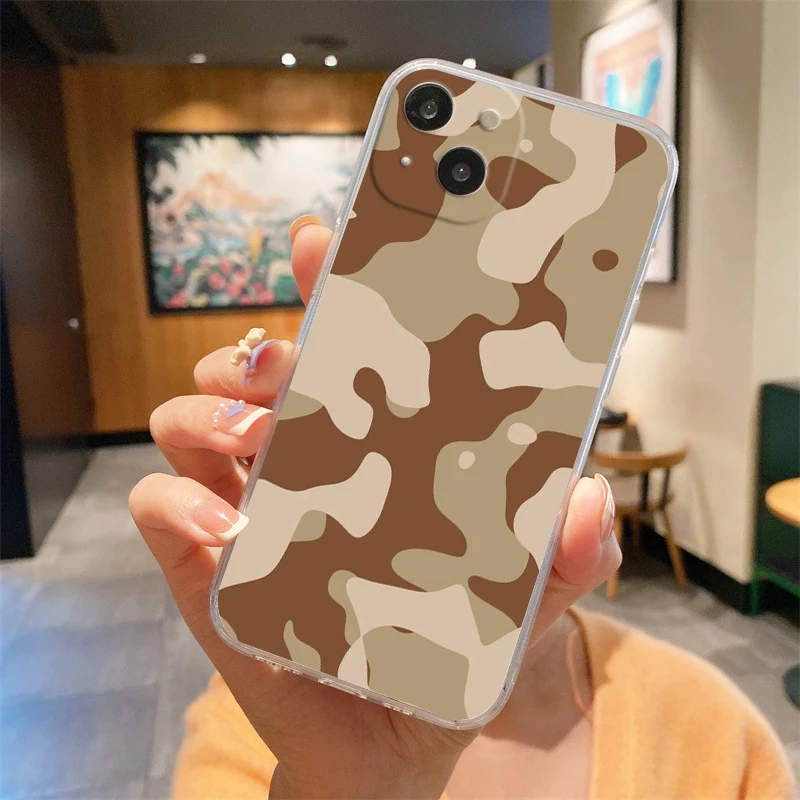 Camouflage TPU Clear Soft Cover Phone Case