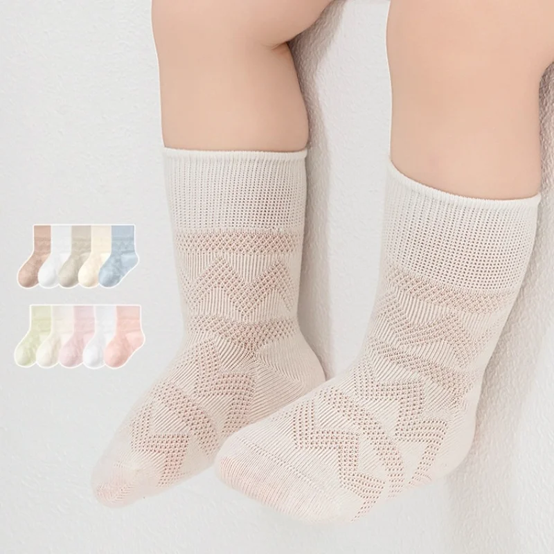 0-8T Newborn Spring Summer Baby Infants Cotton Socks For Girls And Boys Thin Mesh Socks