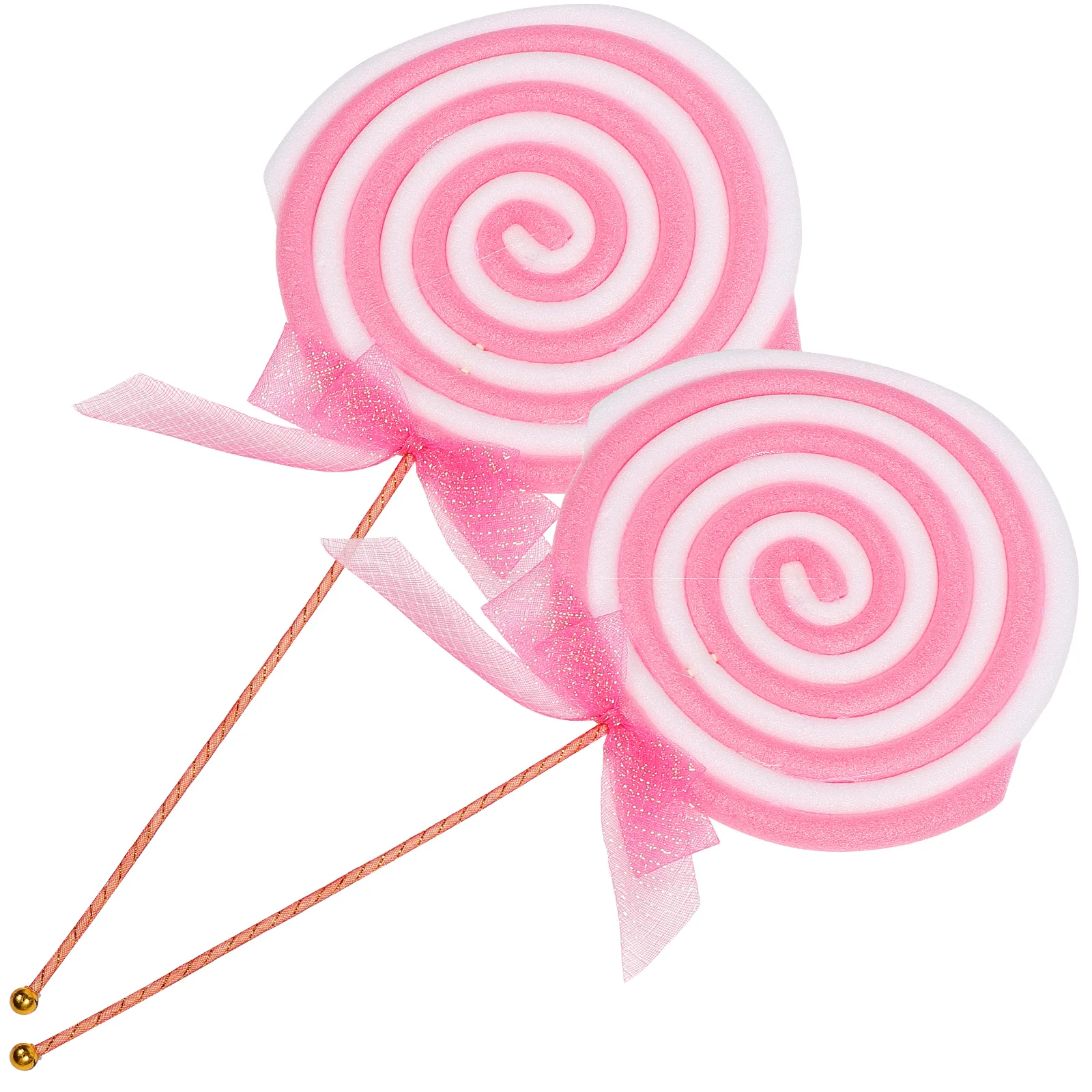 

2 Pcs Lollipop Photo Model Miniature Party Prop Rounded Plastic Simulation DIY Crafts
