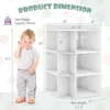 Wooden Cubby Bookcase with USB Ports and Outlets, 3-Tier Kids Bookshelf, 9-Cube Toy Storage Organizer for Playroom, (White) 3