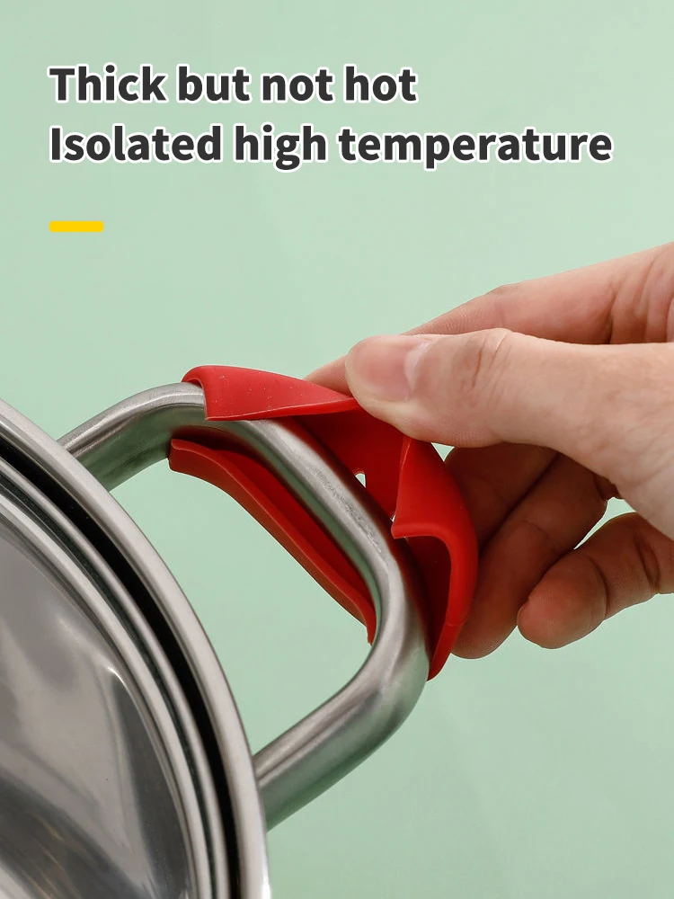 Description Picture 4 of item2PCS Silicone Pan Handle Anti-Ironing Sleeve Iron Pan Wok Ears Anti-Ironing Handle Sleeve Heat-Resistant