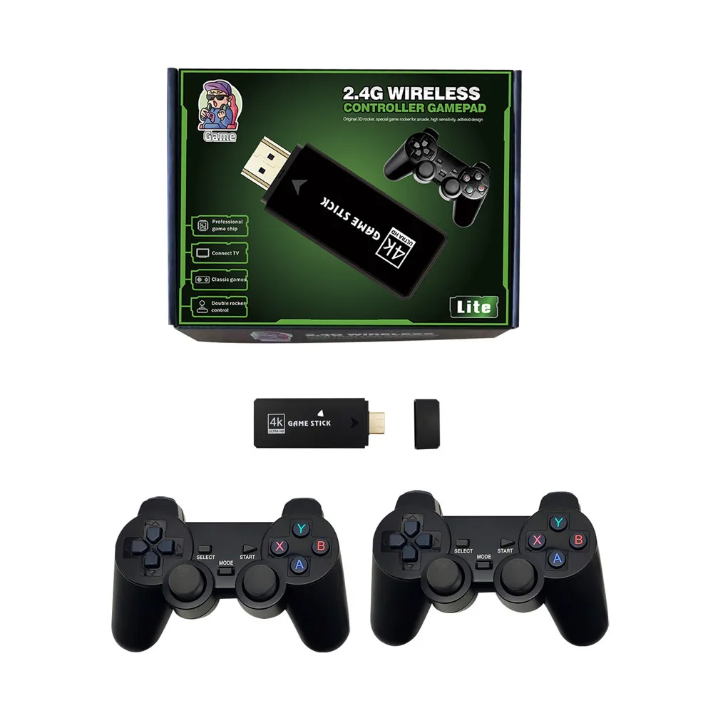 Videogioco Stick 4K 10000 Console Di Gioco 64G Doppio Controller Wireless Game Stick M8 Plus Giochi Retrò Per Ps1 Gba Md Regali Di Natale