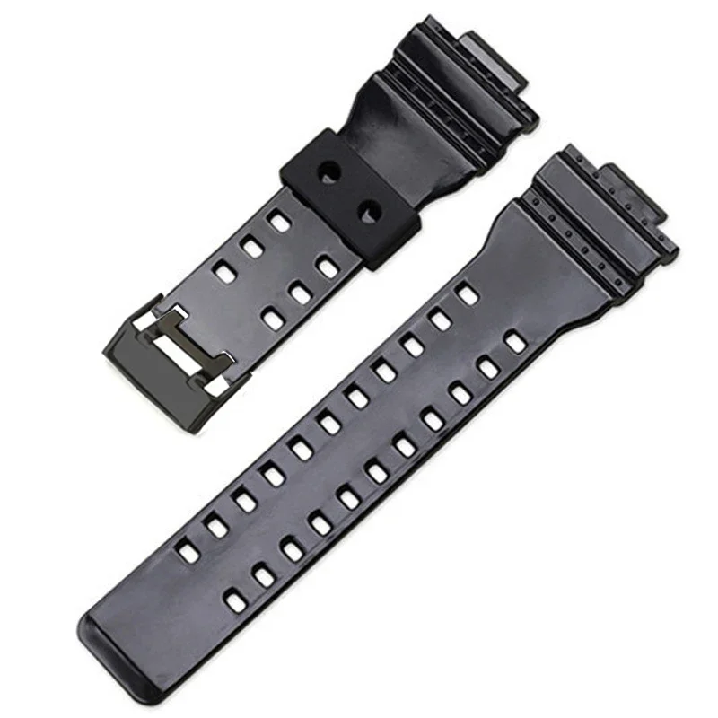 Elegant 16mm Resin Sports Watchband with Gold Buckle - Waterproof Replacement Bracelet