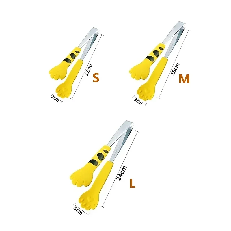 Stainless Steel Food Tongs Japanese Cat Paw Shape Cute Cartoon For Meal Barbecue Sandwich Baking