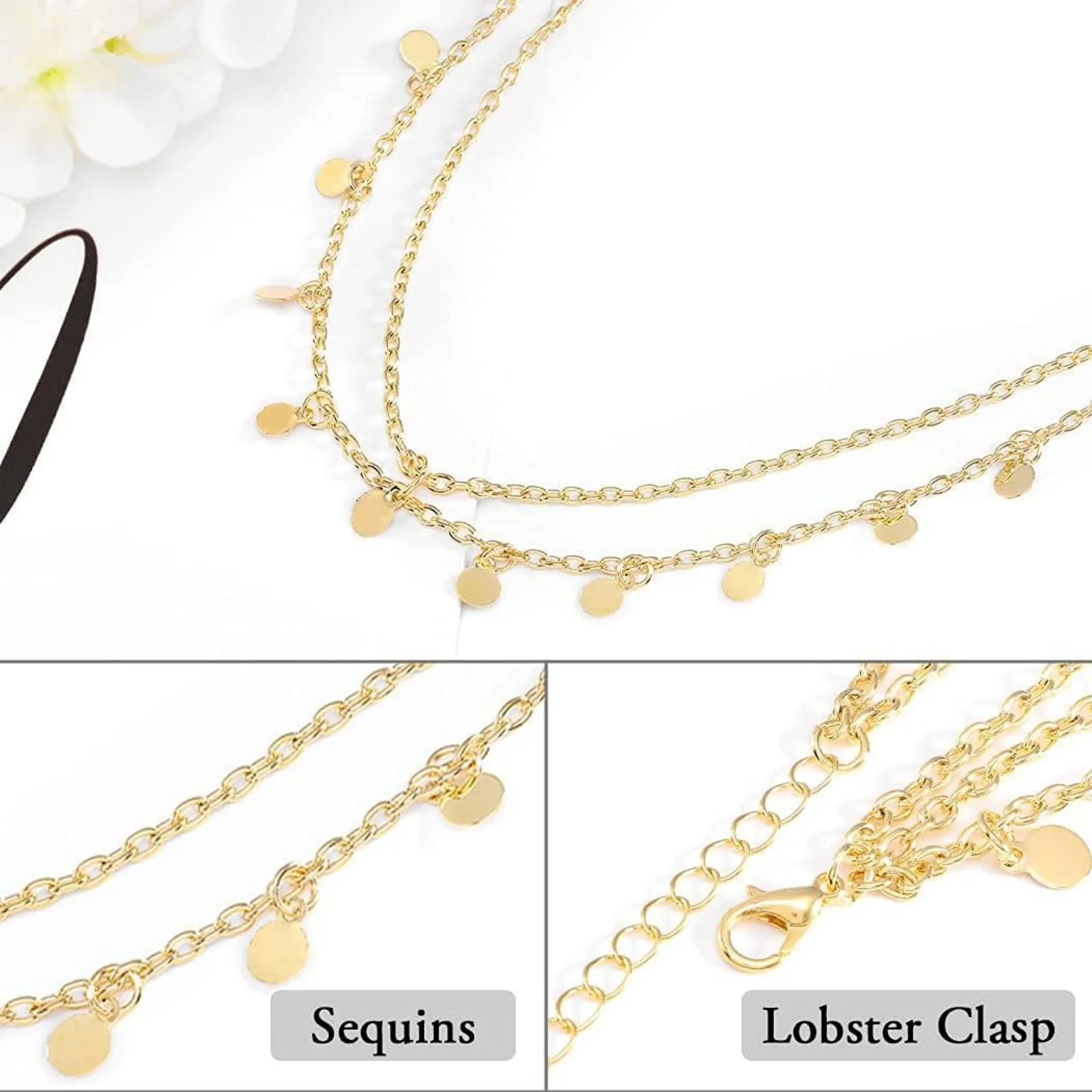 1PC Gold Chain Headpiece with Disc Charms, Boho - Style Hair Accessory, Elegant Head Chain for Festivals & Parties