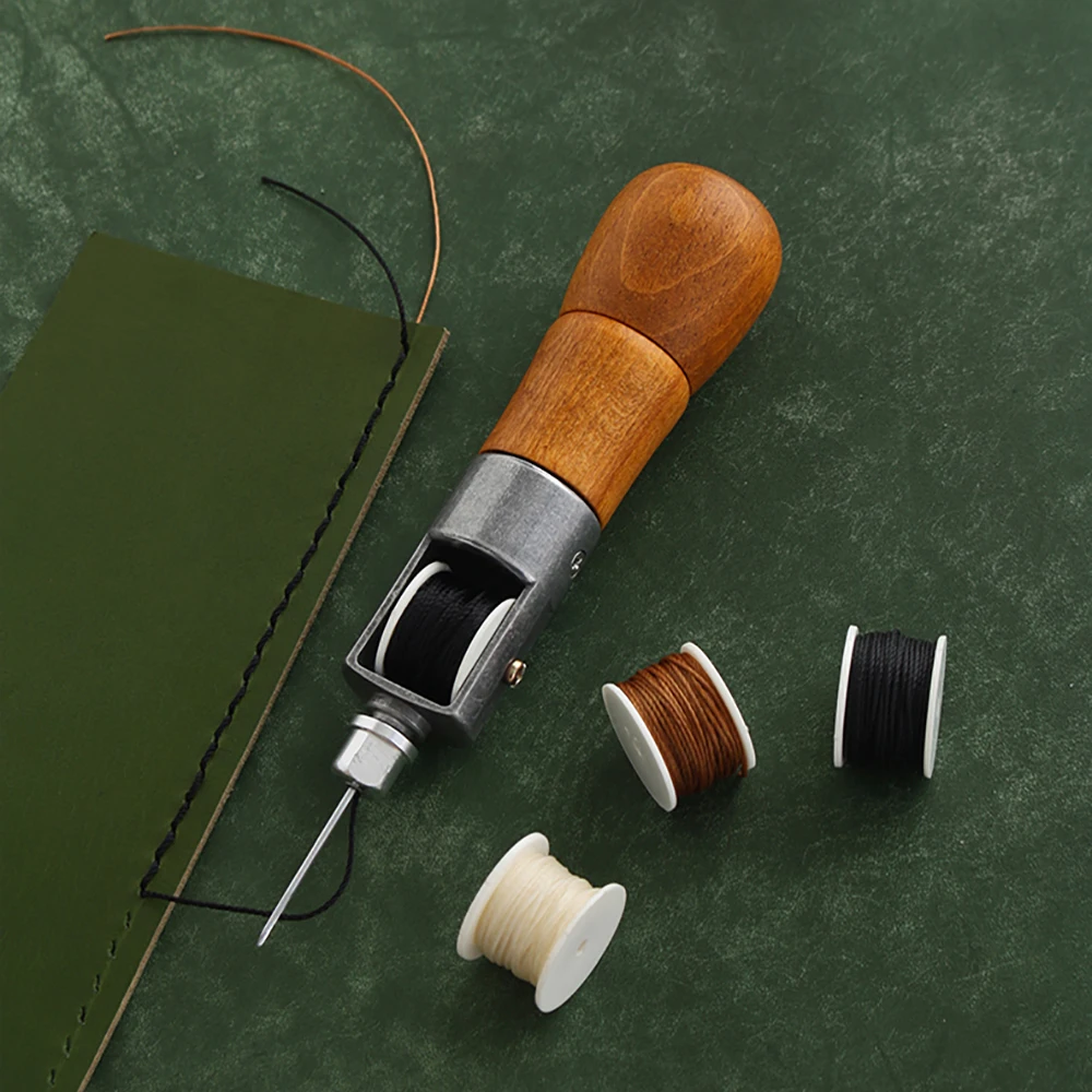 Leather Hand Sewing Machine DIY Leathercraft Waxed Thread Sew Tool Edge Stitching Belt Strips Shoemaker Awl Lock Stitcher Kit