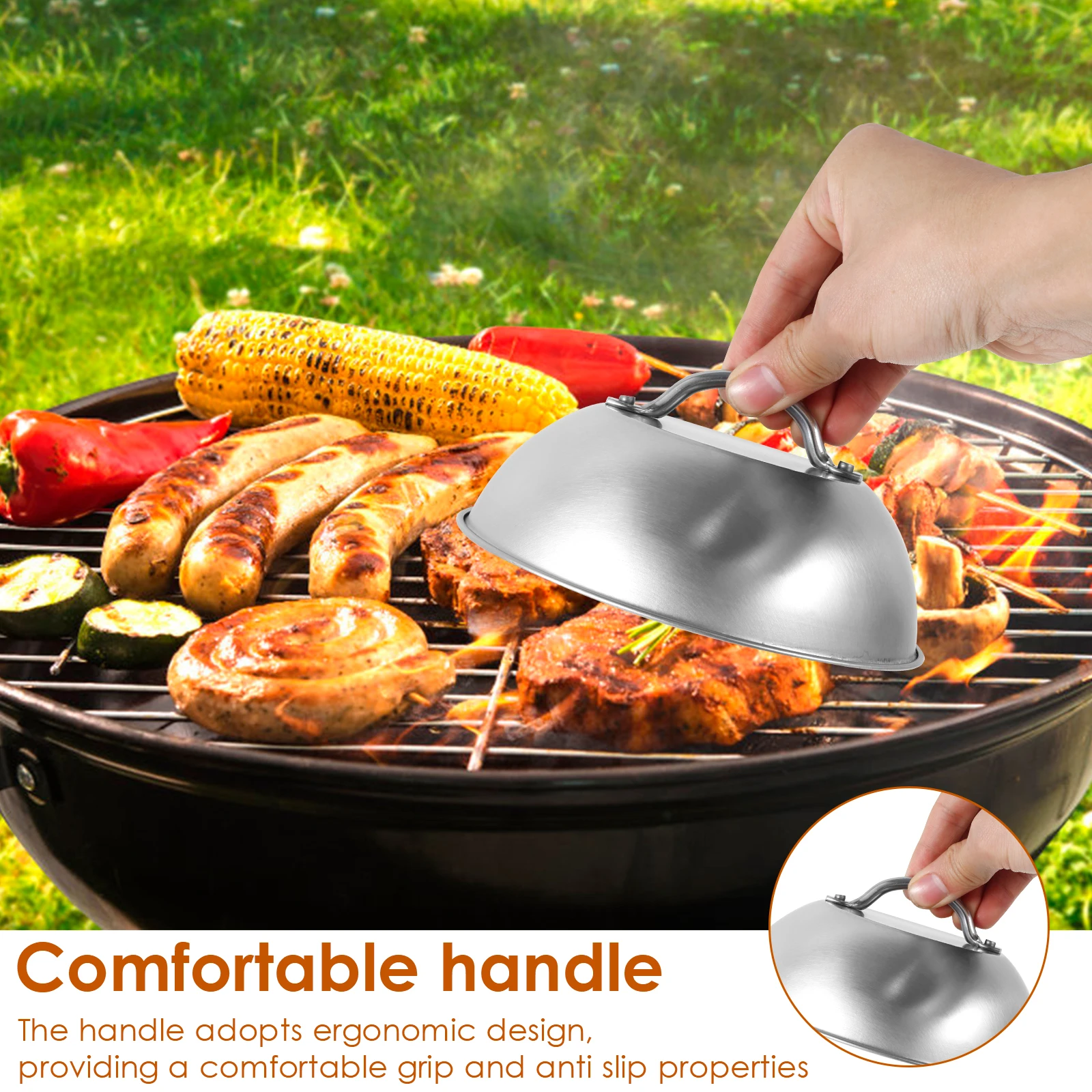 Stainless Steel Frying Pan Covers for Steak Barbecue