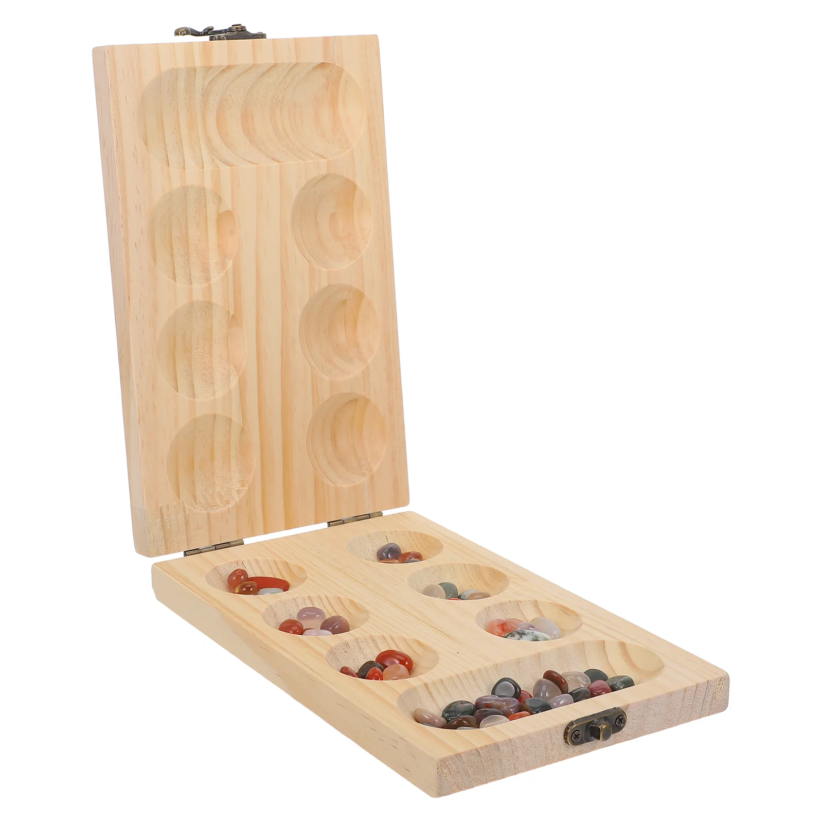 

Mancala Board Game with Stones Wooden Portable Toy Thinking Puzzle Travel Chess Classic Child