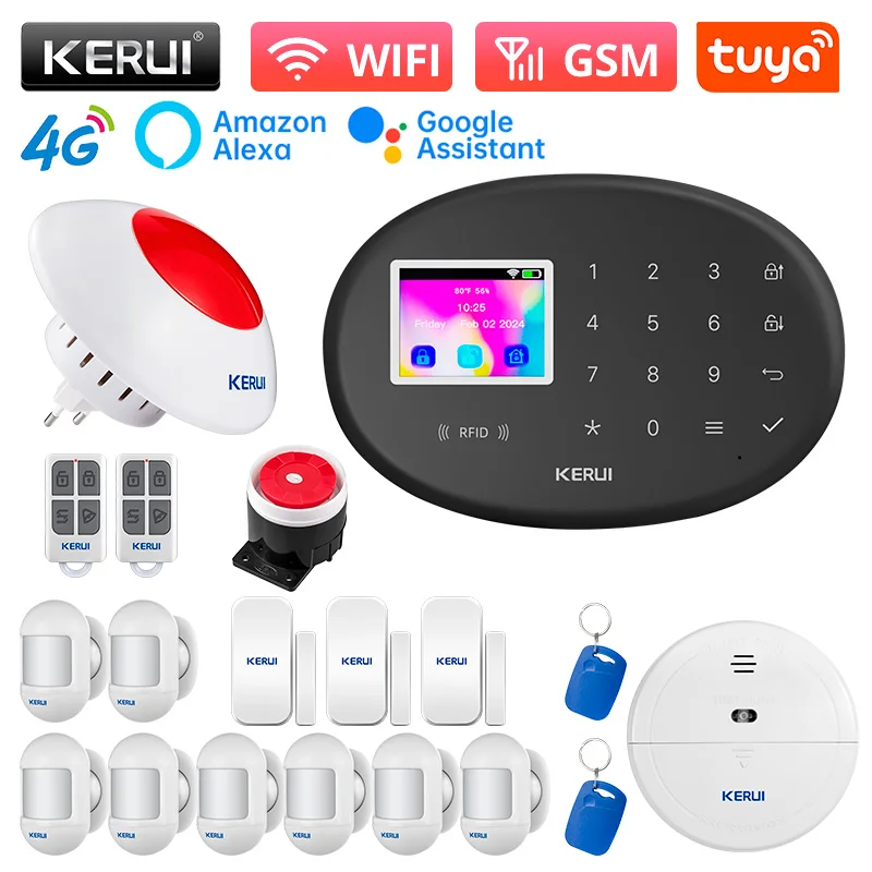 4G Alarm Tuya Smart WIFI Home Alarm Security W204 Wireless Burglar Alarm Alexa S