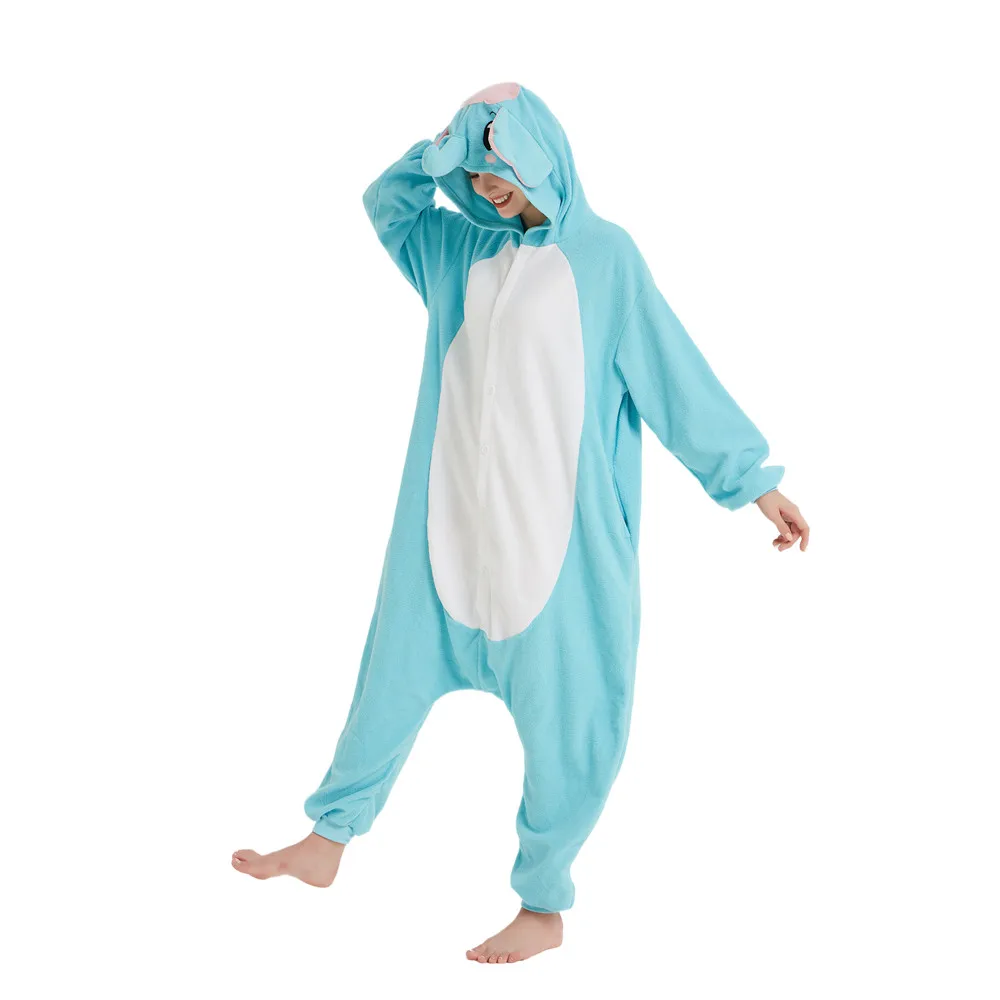 Blue Elephant Animal Kigurumi Onesie Pyjamas For Adult Cosplay Costume for Halloween Carnival Party