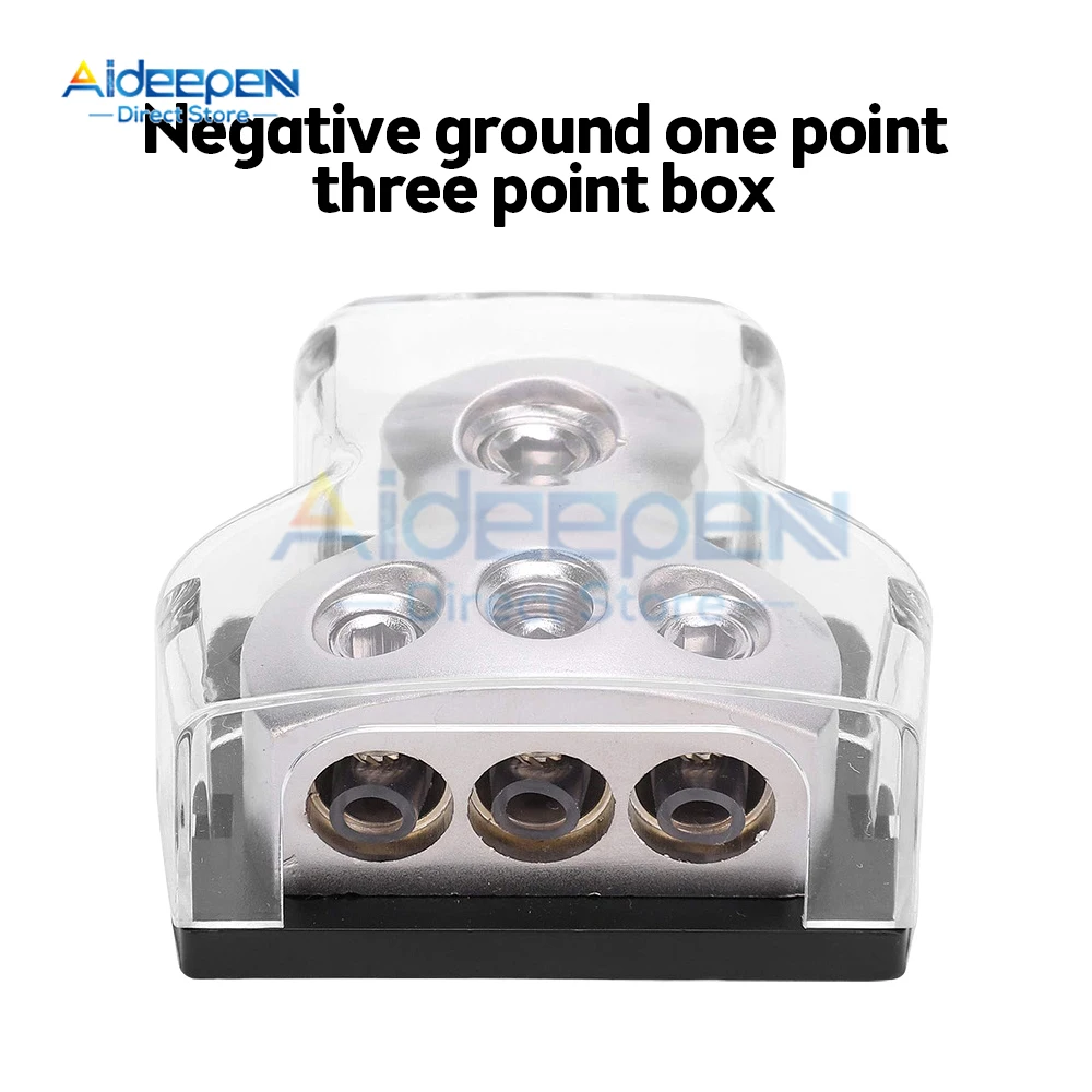 

3 Way Power Distribution Block 1x 0 Gauge in 3X 4 Gauge Out Amp Power Distribution Ground Distributor Connecting Block for Car