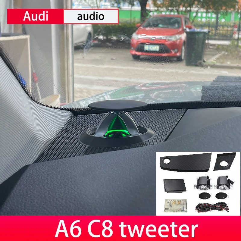 LED 리프트 오디오 스피커, 아우디 A6, C8, C7, A4, B9, RS5, RS4, Q5, Q7, A7 트위터용, 주변 조명 업그레이드 센터 대시 보드 리프팅