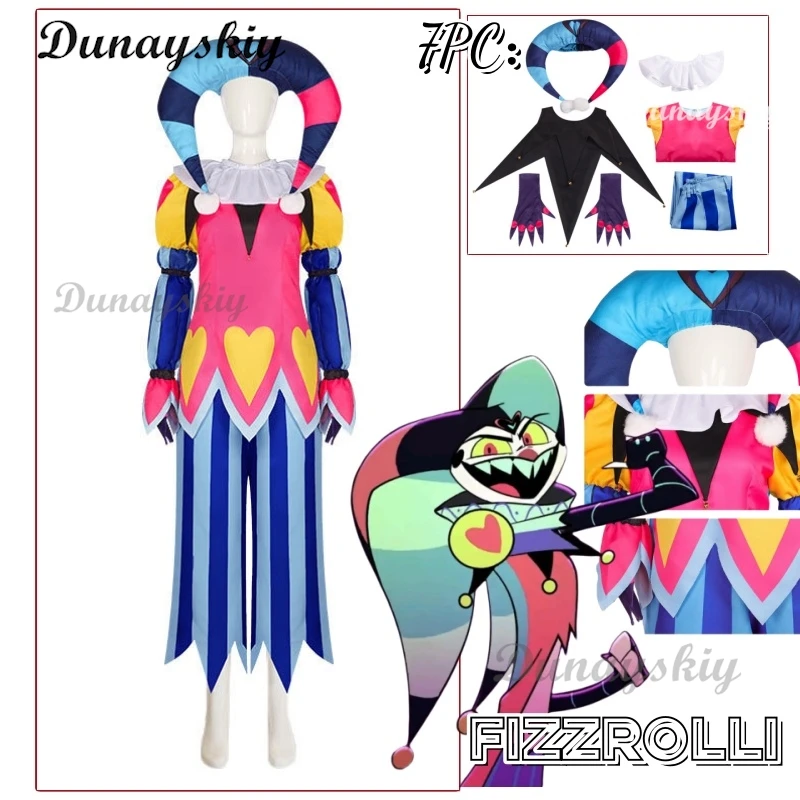 

Искусственный костюм Fizzarolli для Хэллоуина, фантазийный костюм, женский костюм Fizzarolli, полный комплект унисекс, костюм дьявола, демона