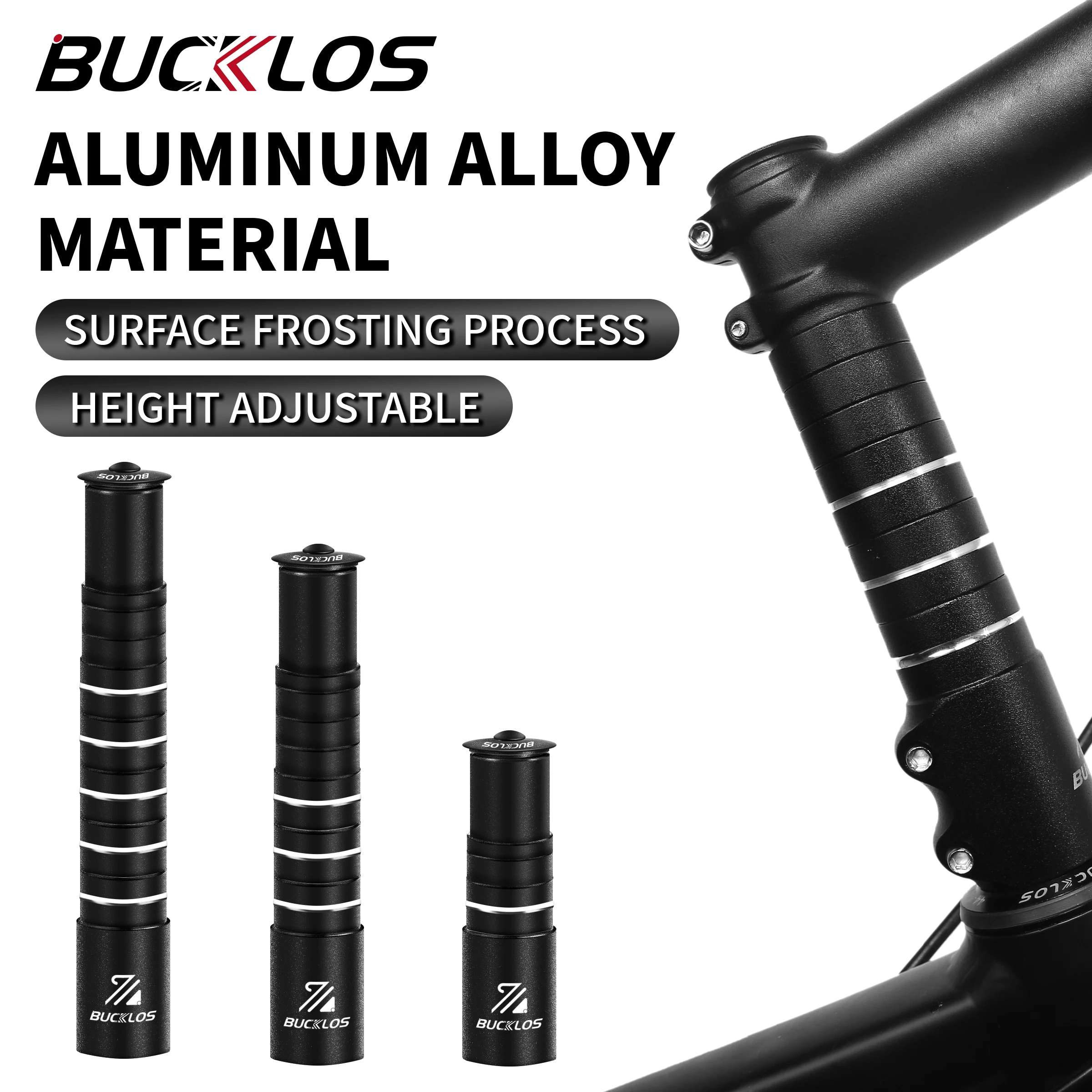 DAZZLEEX Estensione del manubrio, prolunga stelo nascosta Prolunga stelo forcella per bicicletta Adattatore prolunga riser per manubrio, anteriore in fibra di carbonio Stelo rialzato Mountain Bike