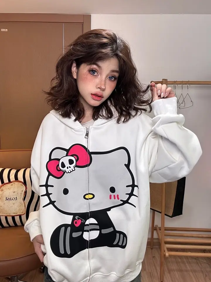 Y2K】icecreamcolur kitty paint hoodie