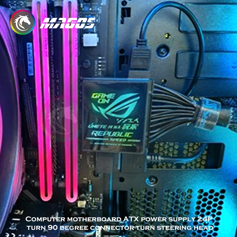 Gerenciamento 5v Argb Sync Personalizado Logotipo 18 Projetos da Fiação do Conector do Ângulo Direito do Adaptador 24pin do Computador Atx Psu - Imagem 4