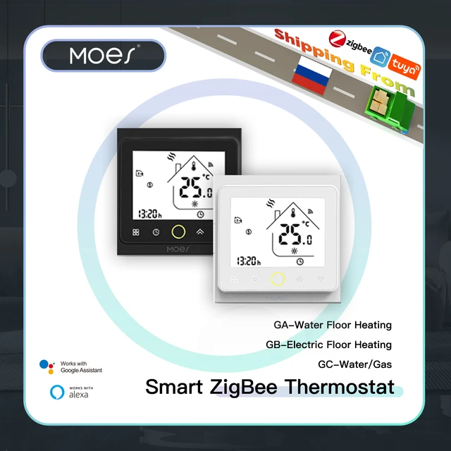 ZigBee Smart Thermostat Temperature Controller Hub Required Water/Electric  floor Heating Water/Gas Boiler with Alexa Google Home - AliExpress