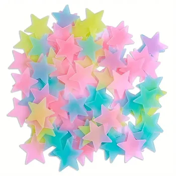 100/200/300pcs Glow-in-the-Dark Fluorescent Wall & Ceiling Star Stickers for Bedroom Decorations - Twinkling Night Sky Effect 1