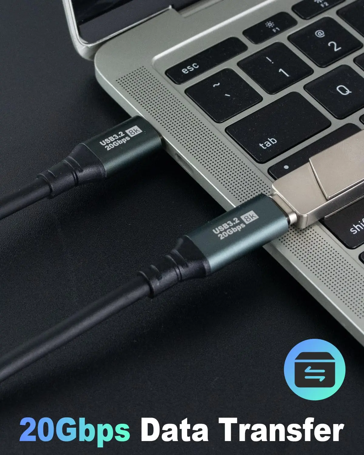 USB C 익스텐션 코일 케이블, USB C-USB C 코일 케이블, 20Gbps, USB C 수-암 익스텐션 케이블, 타입 C 연장, 100W
