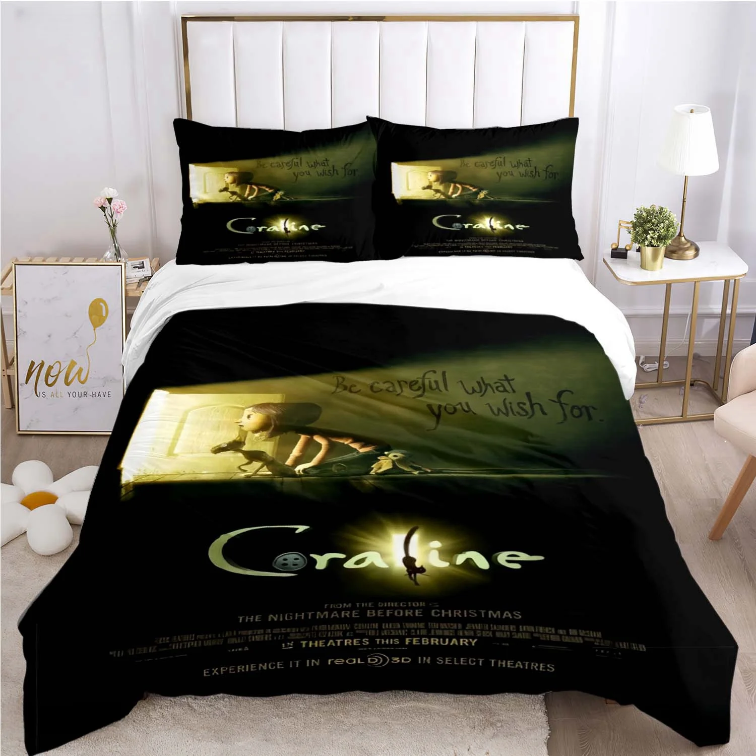 Coraline Animated Movie All Season Duvet casal Cover Bedding Sets Soft Quilt Cover and Pillowcases Teen Single_Double_Queen_King 4