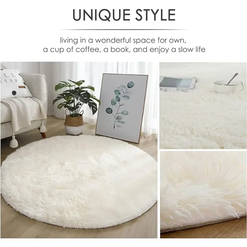 Soft Plush Round Rug Mat for Living Room Bedroom Kid Room Salon Decor plush rug,decorative carpet,plush carpet