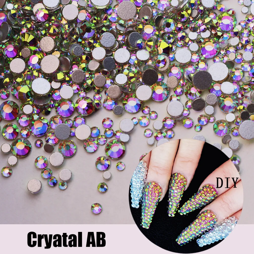 JIN 믹스 크기 SS3-SS16 라인 석 크리스탈 비 핫픽스 유리 Strass 플랫 백 DIY 장식 반짝이 돌 3D 네일 아트 액세서리
