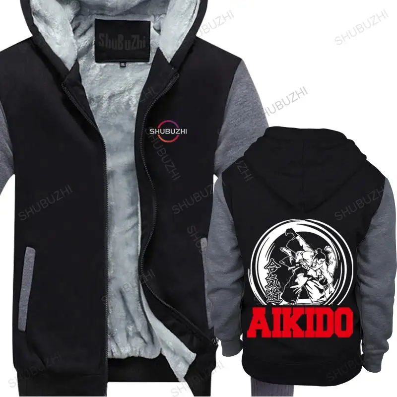 

Aikido Japanese Martial Arts Shinai Kendo thick hoodie for Men Cotton winter sweatshirt Unique fleece jacket Samurai Spirit