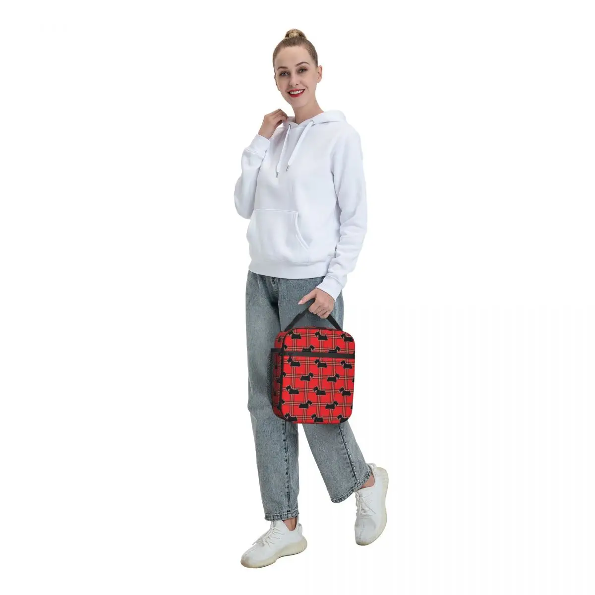 Scottie Dogs Thermal Insulated Lunch Bags Scottish Terrier Dog Tartan Skye Portable Lunch Container Multifunction Food Box