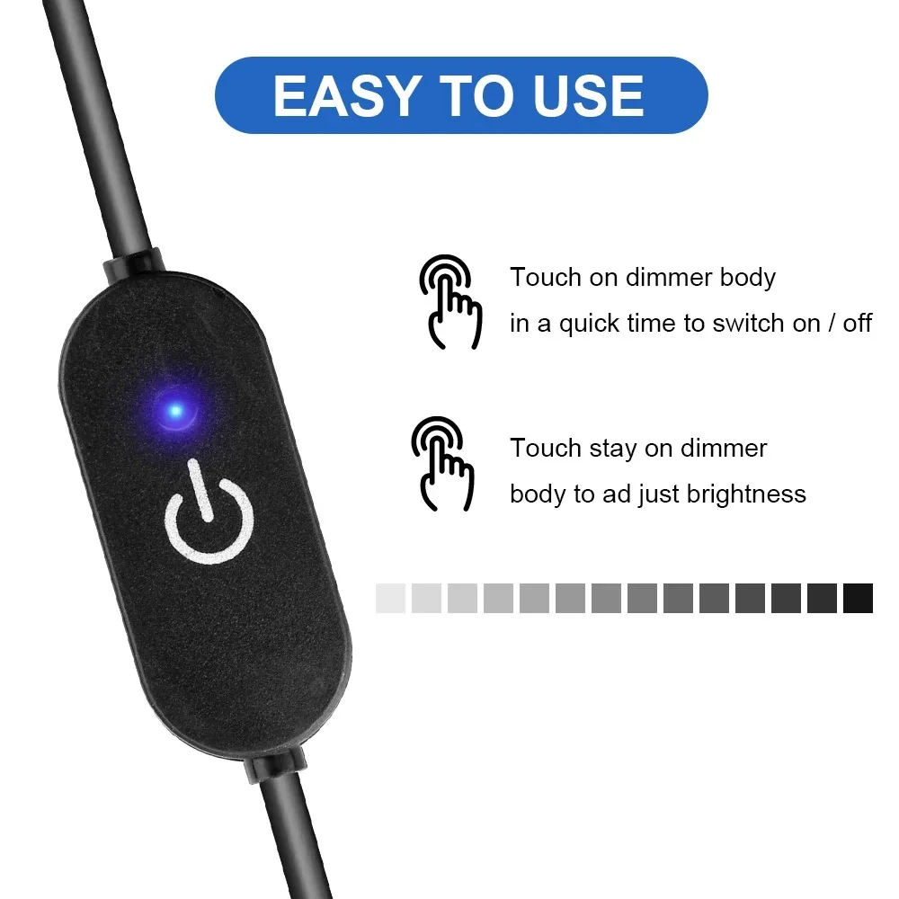 Led dimmer switch led dimmer controller smart dimmer switch lamp dimmer led strip switch led string dimmer power cords dimmer switch DC12V 5V 3A LED Tape Lights Touch Dimmer Switch Brightness Dimming Memory Function DC Plug For 5050 SMD COB LED Strip