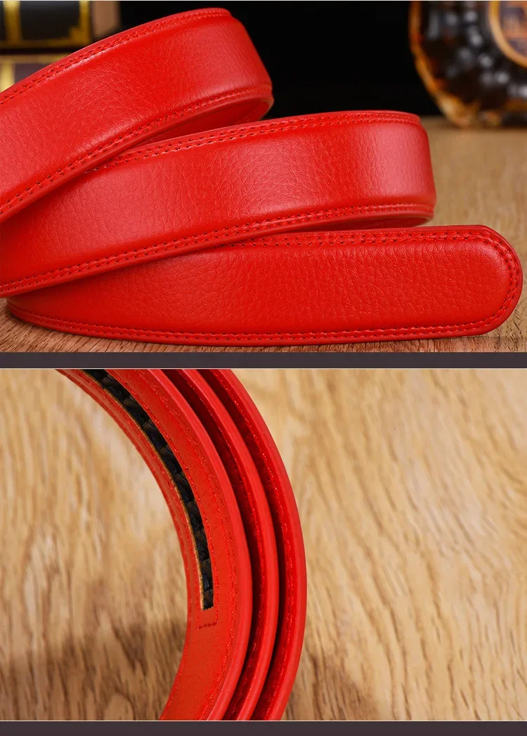Herren- und Damen-Gürtel ohne Schnalle aus PU-Leder, 2,4 2,8 3,0 3,5 cm Ersatz-Taillengurt für Automatikschnallen zur Täglichen Nutzung – Detail 10