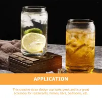 1 Pcs Disponible Mason Bocaux Café Tasse avec Pailles Couvercles Glacé Café Verres Boisson Jus Tasses pour Cocktail Whisky 6