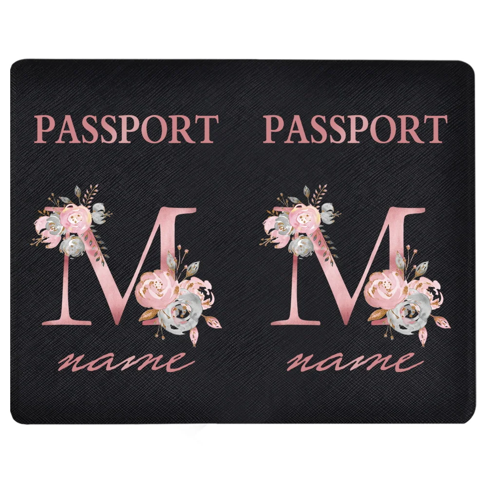 Customize Name Passport Cover Travel Wedding Passport Covers Holder Fashion Wedding Gift Letter Series Business PU Leather Case