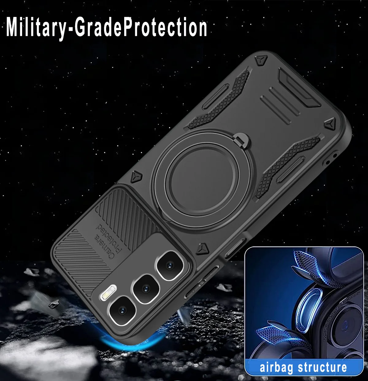 360° Metal Magnetic Rotating Ring Holder Phone Case Protector