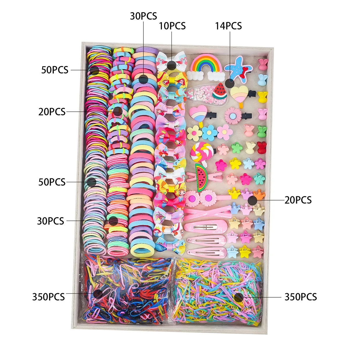 

300Pcs Girls Colorful Hair Bands Set Nylon Elastic Rubber Band Children Ponytail Holder Scrunchies Kids Hair Accessories