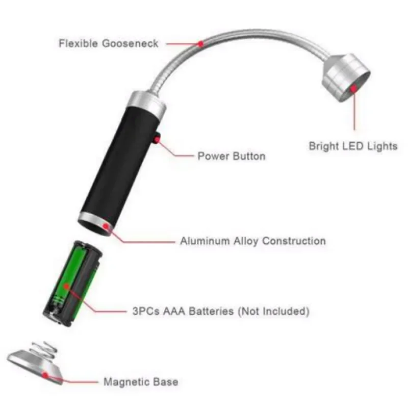 9 Leds Flashlight BBQ Grill Light Outdoor Super Bright Magnetic Base 360 Degree Barbecue Lights Soft Tube Torch Lighting Lamp