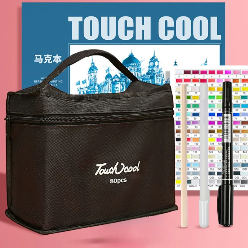 

Double Headed Marker Pen Complete Set for Primary School Students' Painting Graffiti 30/40/60/80 Color Oily Brush Watercolor Pen