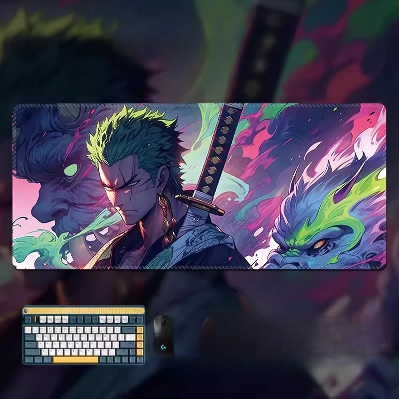 소년용 오버사이즈 로로노아 조로 데스크탑 마우스 패드 애니메이션 e스포츠 게임 키보드 패드 고화질 프린트 원피스 가죽 마우스 패드
