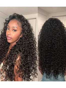 Jerry Curly Half Wig 200% Density Seamless Flip Over Half Wig Glueless Wear And Go Drawstring Human Hair Wig For Women 26 Inch 1
