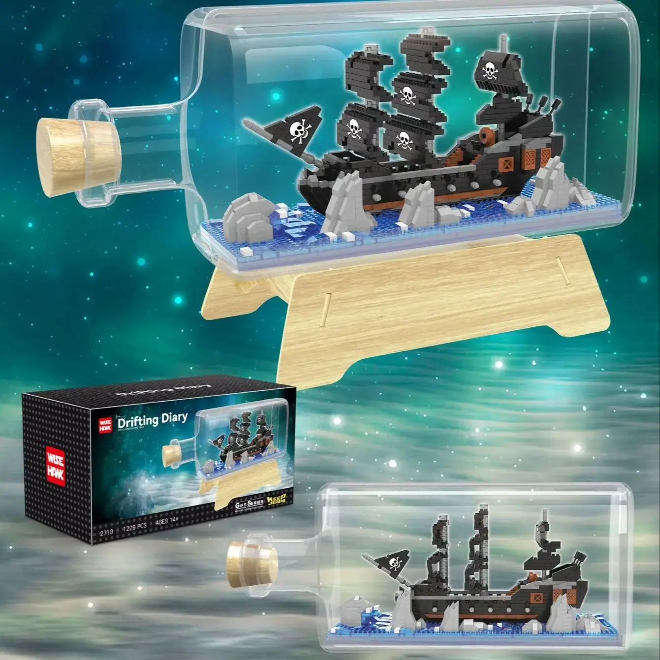 Black Pearl Ship Thousand Sunny In Bottle Mini Building Blocks Titanic Black Pearl Pirate Ship Micro Bricks Regalo Di Compleanno Per Bambini