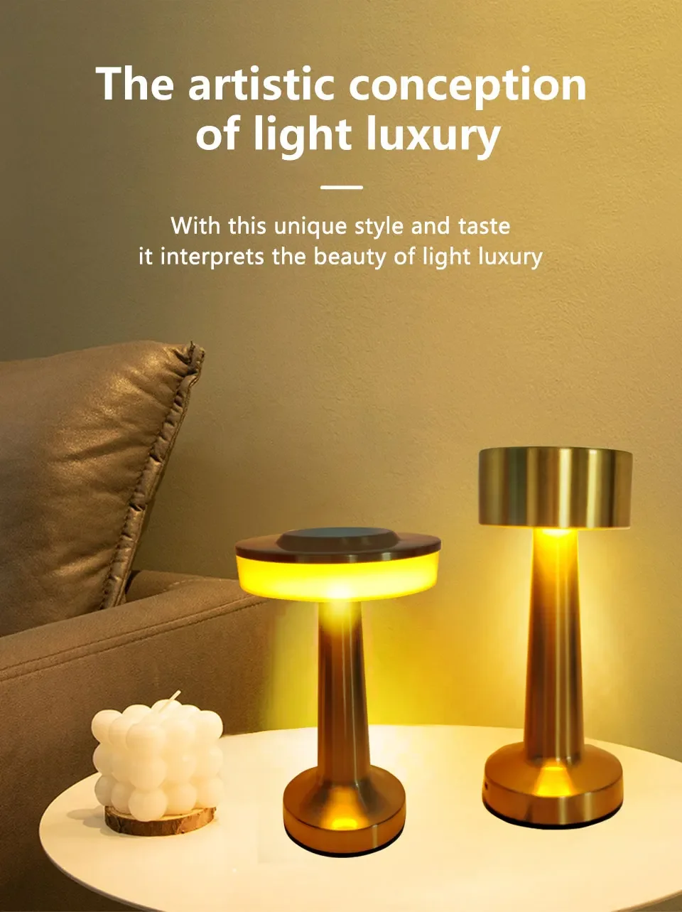 Description Picture 4 of itemCordless LED Table Lamp Rechargeable 3 Colors Stepless Dimming Portable Desk Lamps Bedside Office Study Bedroom Reading Light