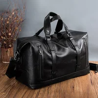 Fitness Gym Bag Man Travel PU Leather Outdoor Sports Handbag Multi-functional Large Capacity Storage Shoulder Trip Bags xa171wd 1