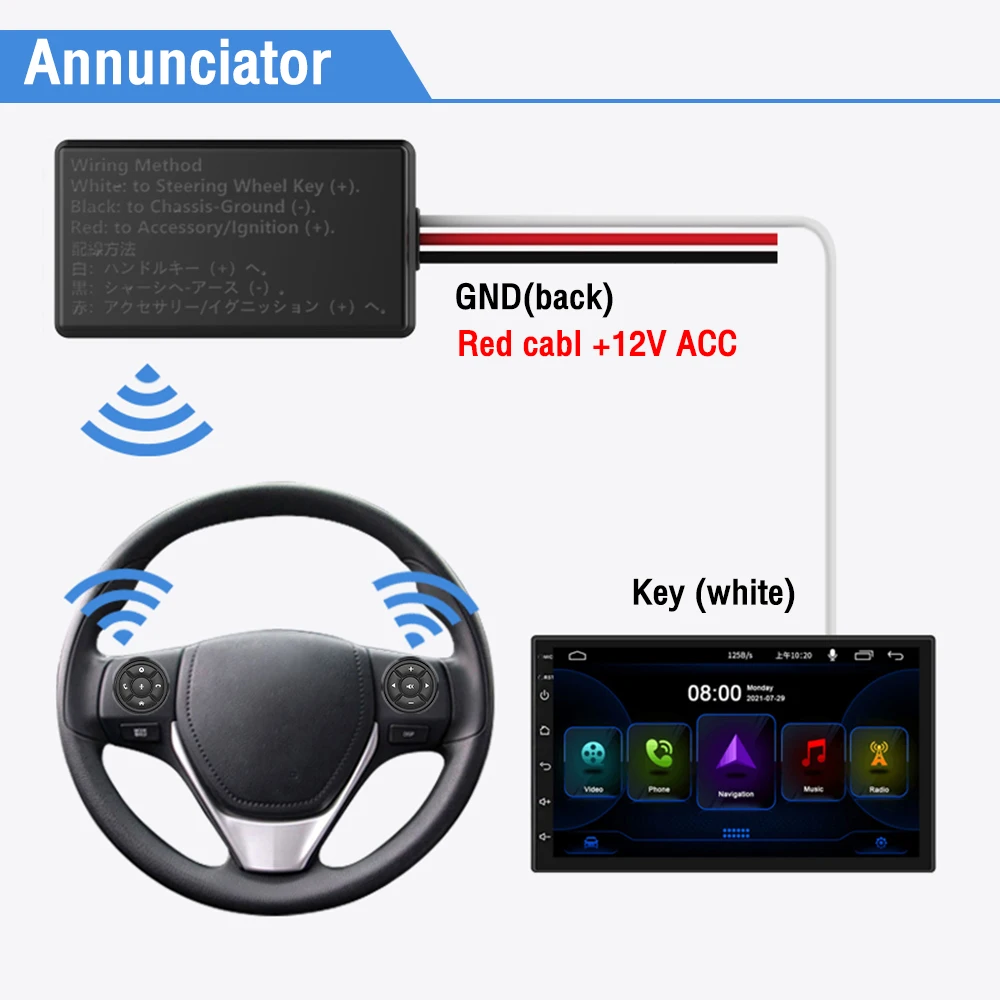 10 Keys Wireless Steering Wheel Remote Control for Car Radio DVD Player GPS Multimedia Navigation Multi-function Switch Button