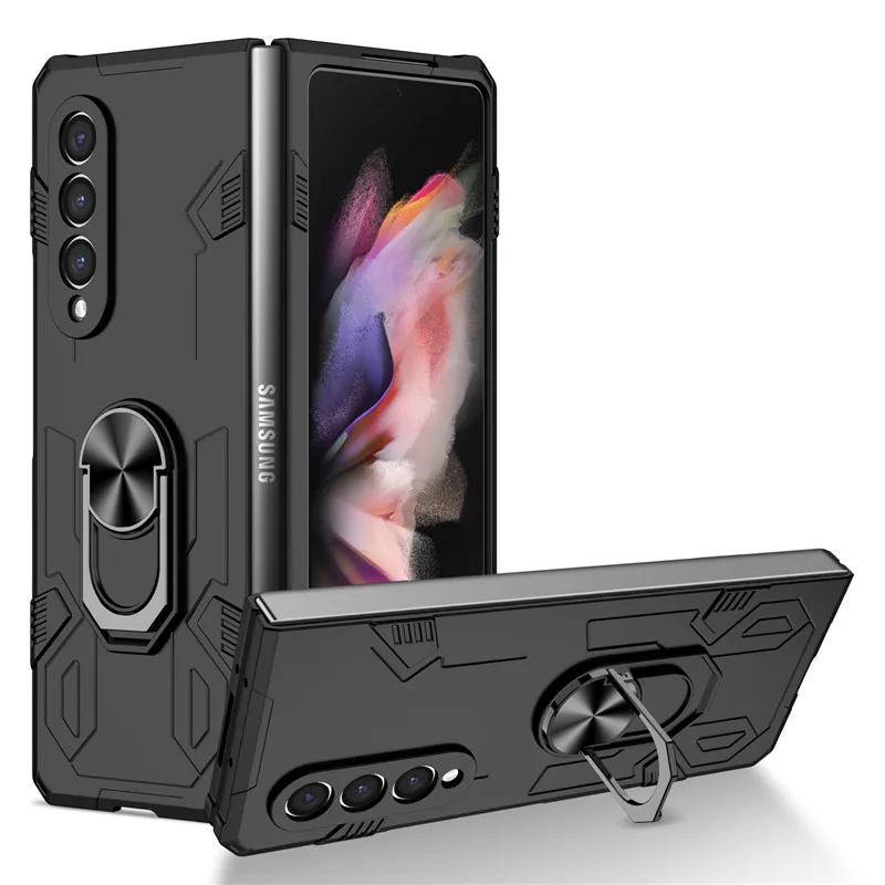 Per Samsung Galaxy Z Fold 3 Case Armor Magnet Metal Ring Cover Posteriore Antiurto Per Custodie Paraurti Galaxy Zfold3 5G