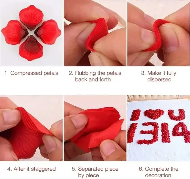 Lots de faux pétales de roses artificielles, roses rouges, Simulation de fleurs, pétales de soie pour la saint-valentin, fête de mariage, décor de noël 5